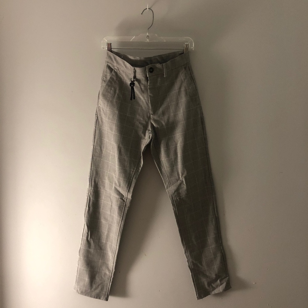 ZARA Basic Plaid Slim Pants